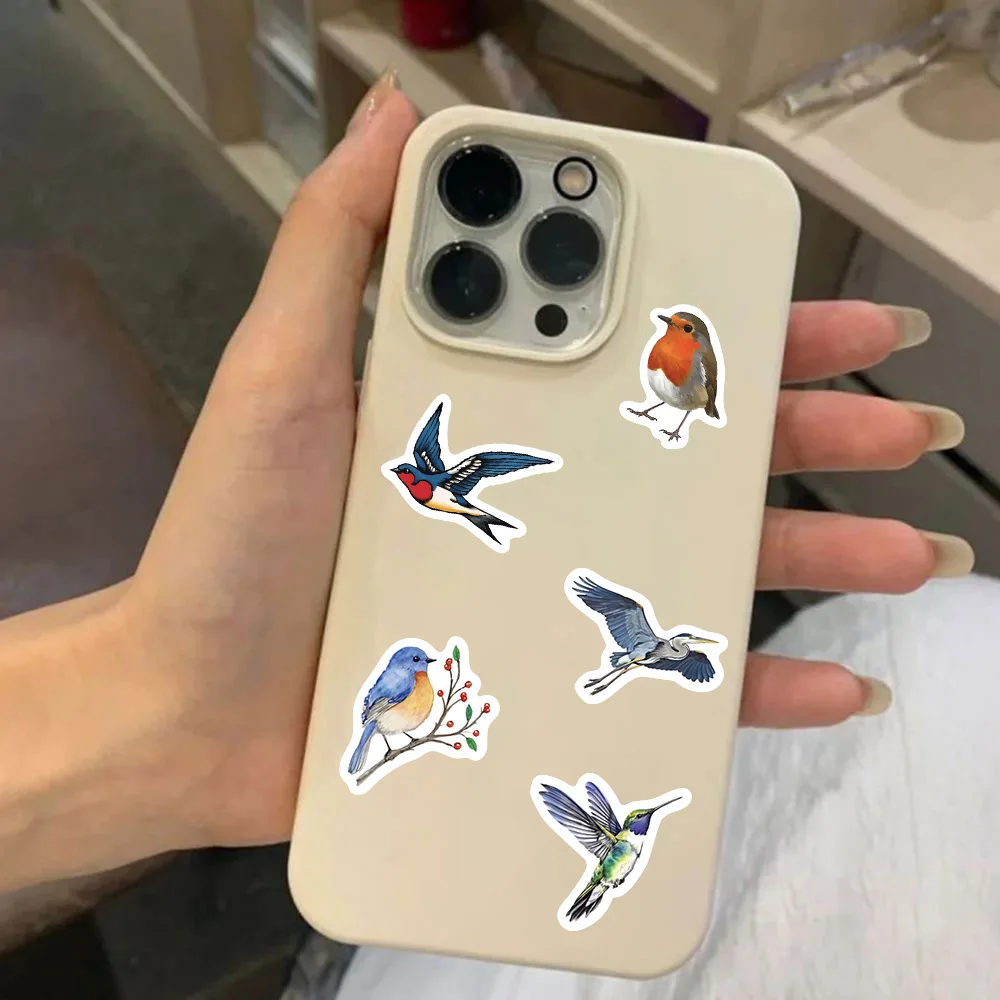 500PCS Beautiful Bird Roll Stickers Phone Scrapbook Envelope Gift Water Cup Guitar Skateboard Notebook Waterproof Decorative