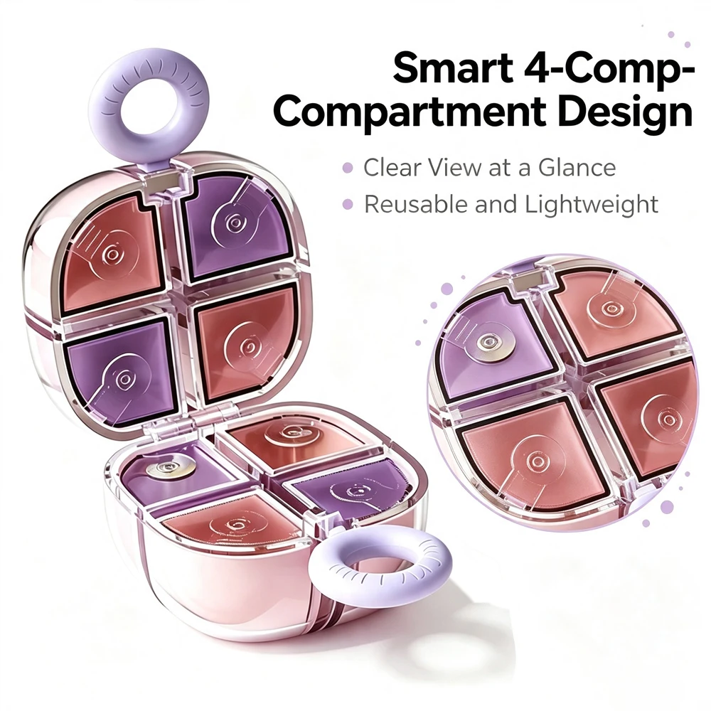 1PC Weekly Pill Organizer,Detachable Travel Pill Organizer Magic Cube，8 CompartmentsDaily Pill Case for Fish Oil,Vitamins,Sugar