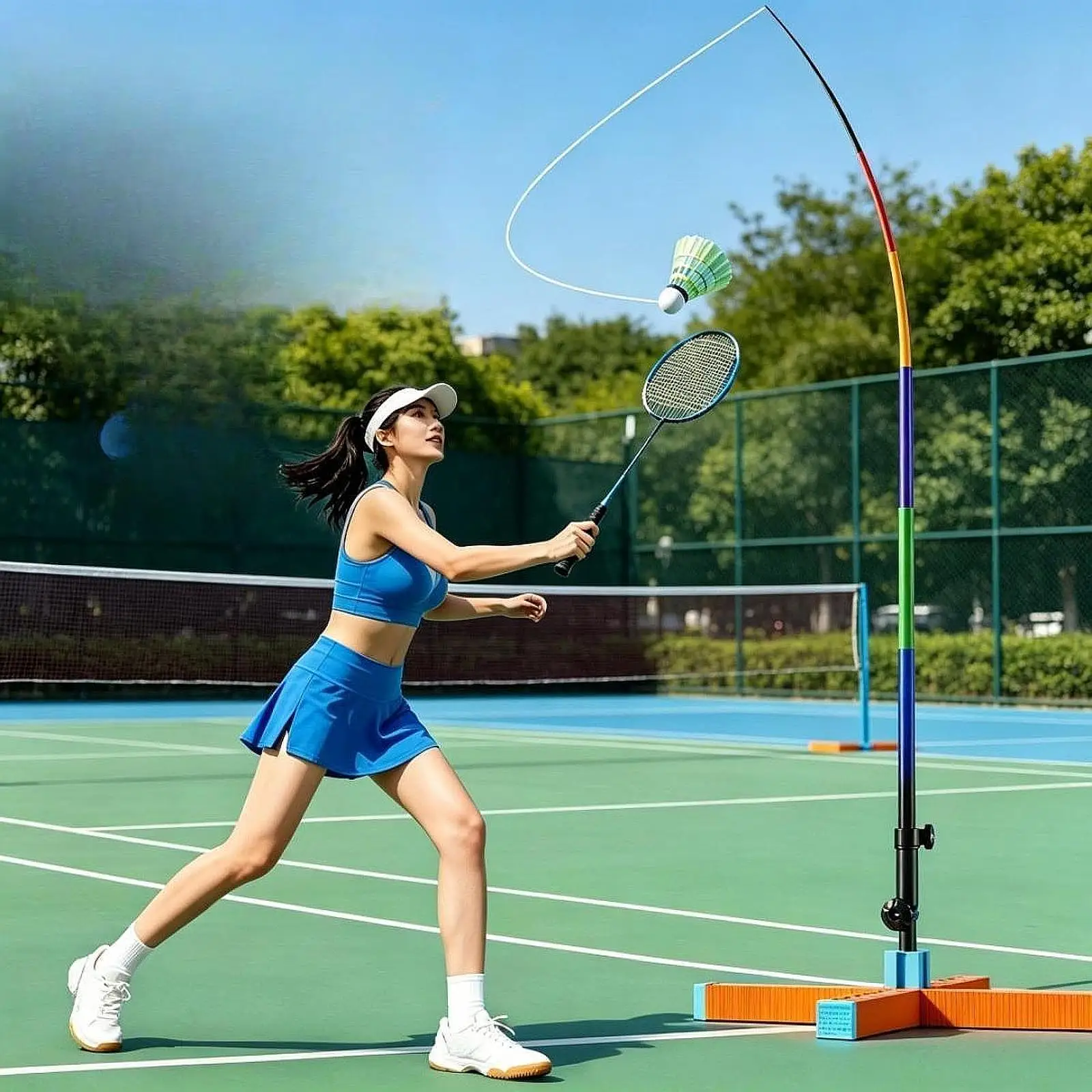 Badminton Training Device Weighted Stable Base Badminton Trainer Automatic for Indoor Home Badminton Learners Backyard