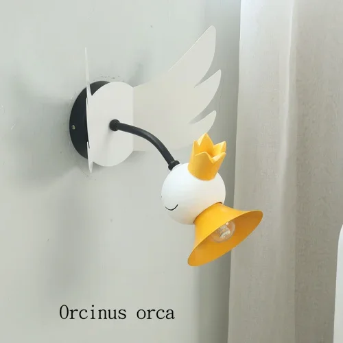 Little Swan and cuckoo chicken Nordic children's lamp children's room wall lamp boys girls bedroom lamp soft lighting