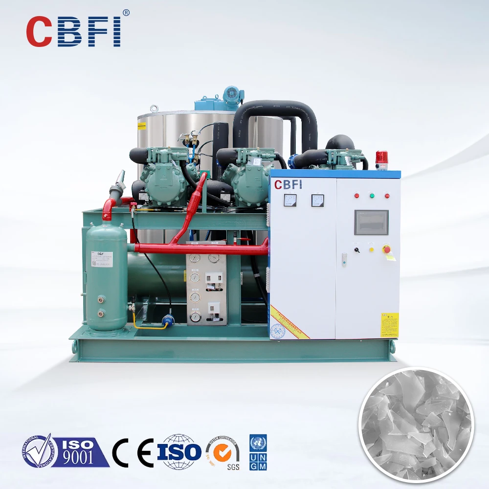 CBFI Automatic High Productivity Long Service Life 50T 60T 80T 100T 200 Ton Ice Flakes Machine Industrial for Fish