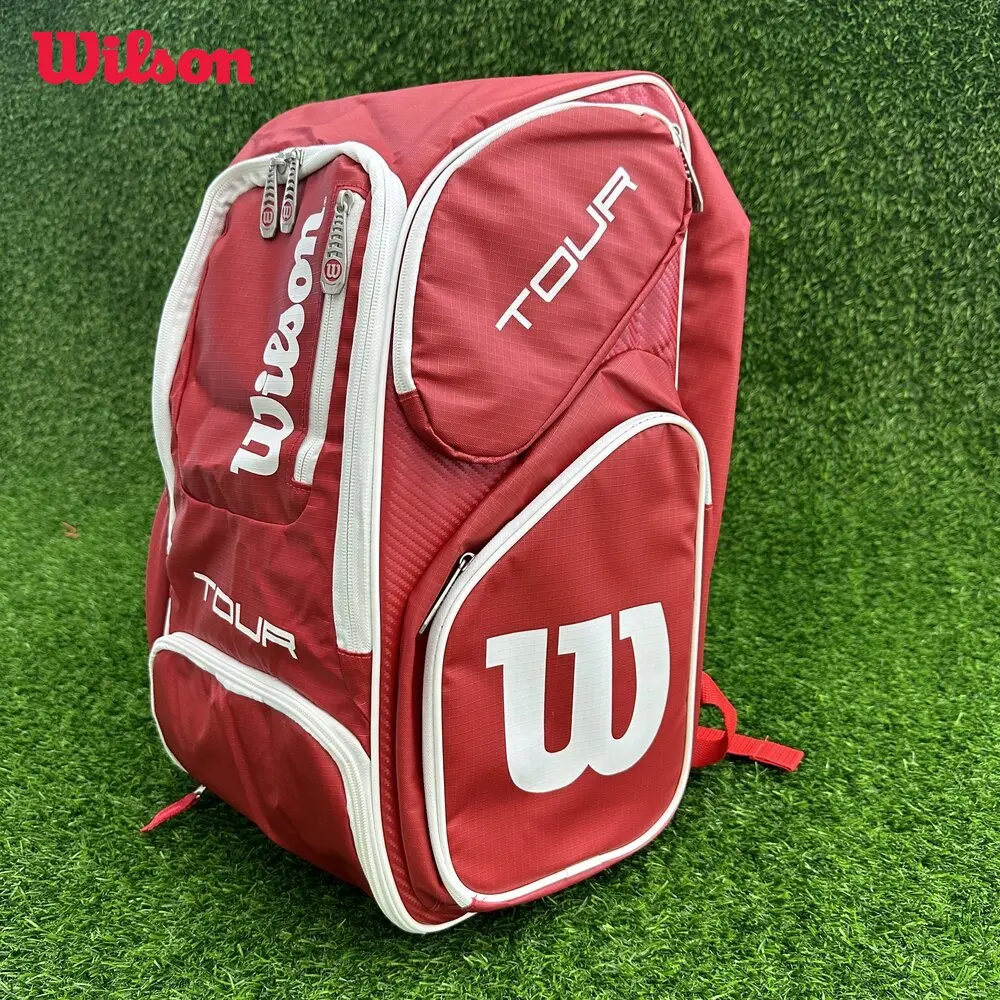 Wilson Tennis Bag High-Capacity Holds 2 Tennis Rackets Tennis Backpack Daily Portable Court Racket Bag Men Women Sports Backpack