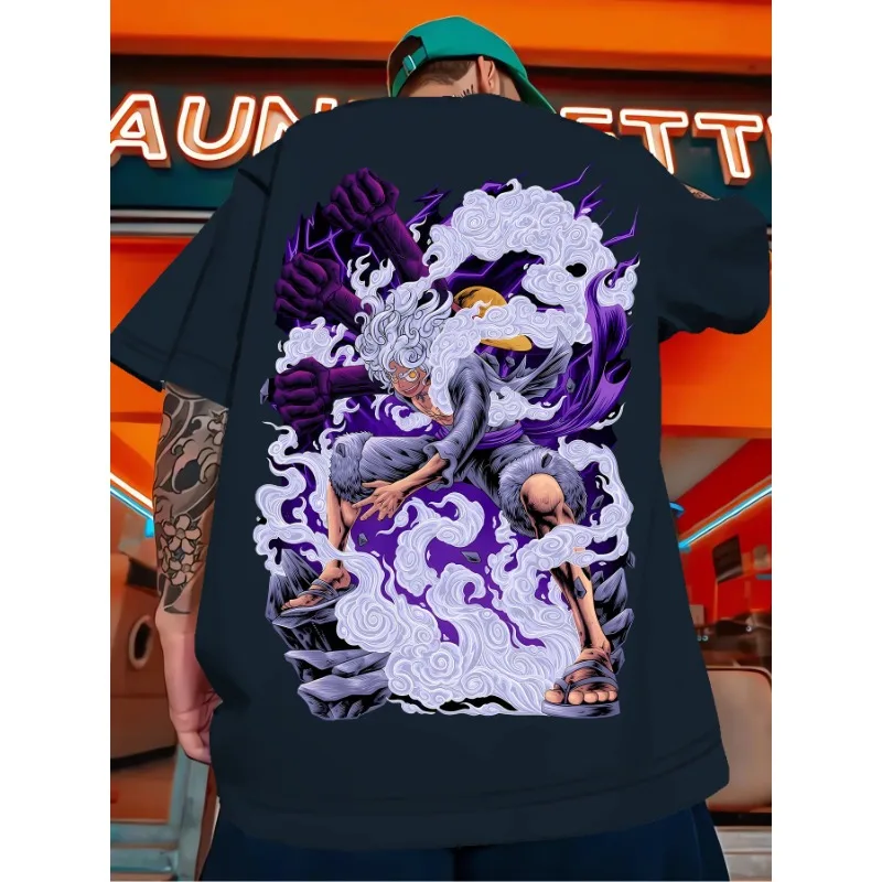 

The Latest ONE PIECE T-shirt Japanese Anime Short-sleeved T-shirt Summer Fashion Loose Cotton Couple Short-sleeved Men's Tide