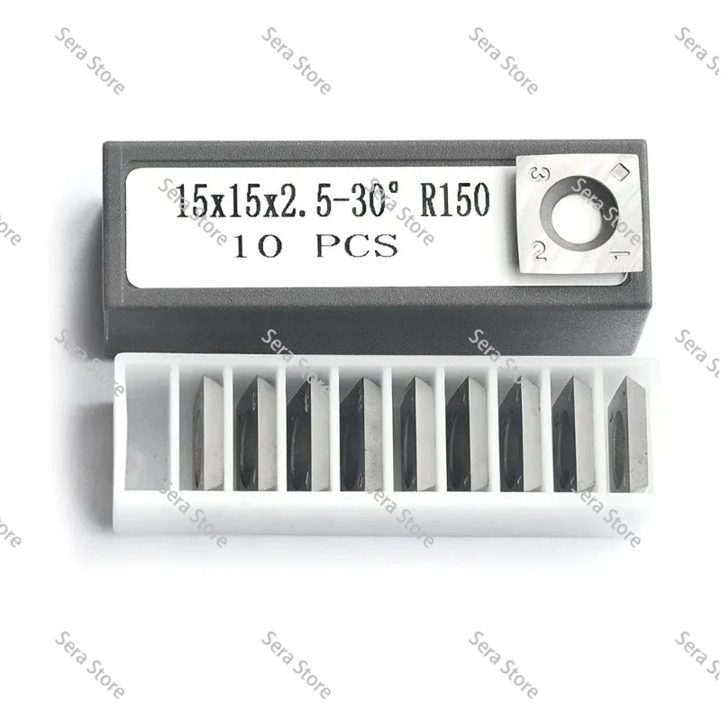 10pcs / Pack 15mm Square Carbide Steel Cutter Knives Blade 15x15x2.5-30° R150 with Screws Environmental Protect DropShipping