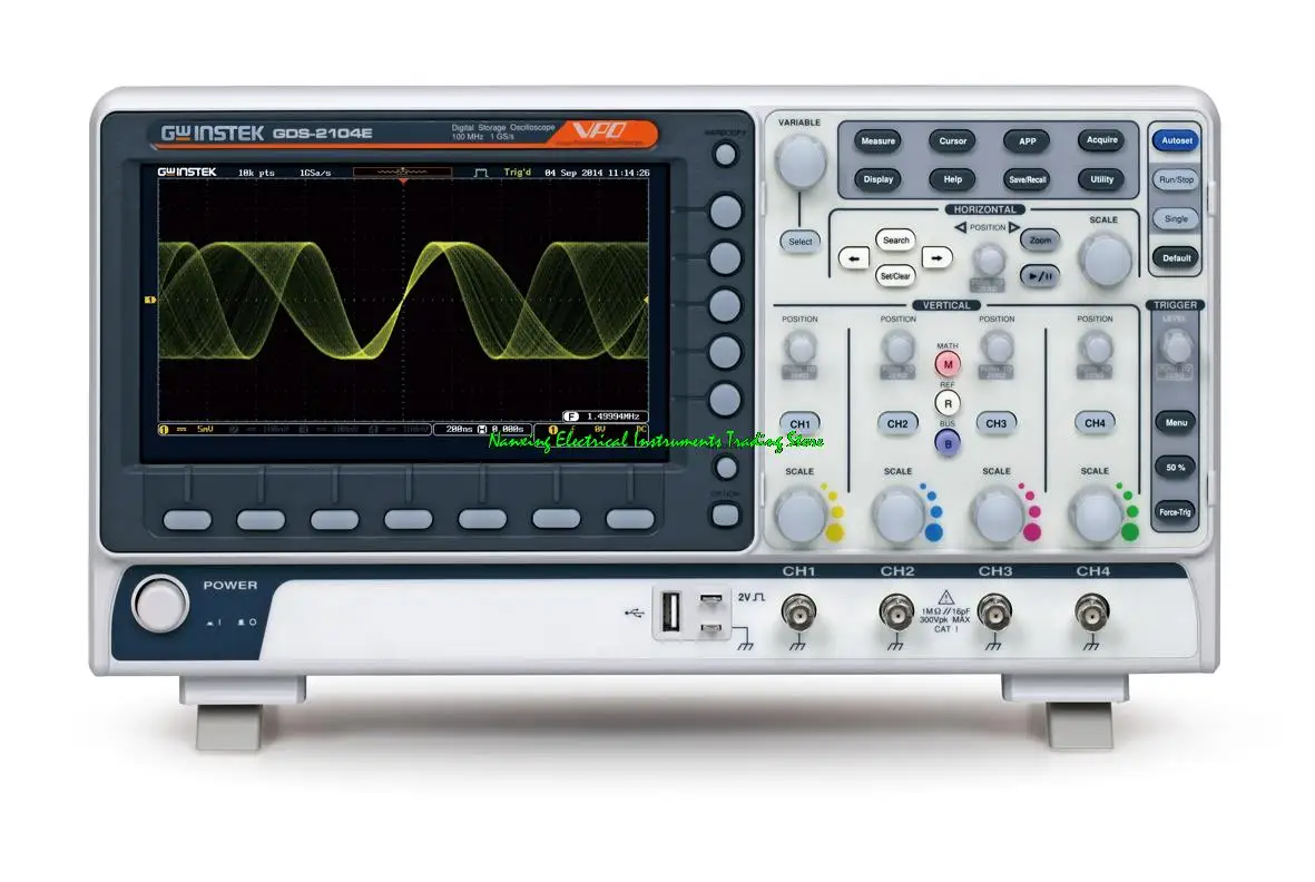 GDS-2102E/GDS-2104E/GDS-2202E/GDS-2204E Digital Storage Oscilloscope 100/200MHz, 2/4-Channel VPO Waveform Display Technology