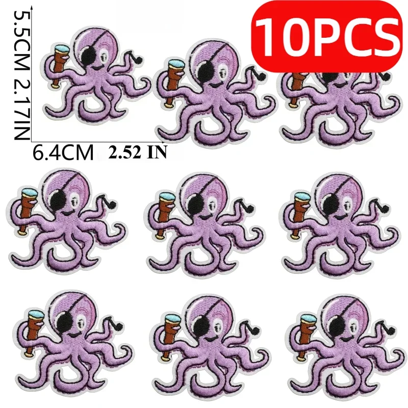 10/12PCS Wholesale Pirate Ship Embroidery Cloth Treasure Map Label Cartoon Telescope Patch Children's Team Decoration Ironing