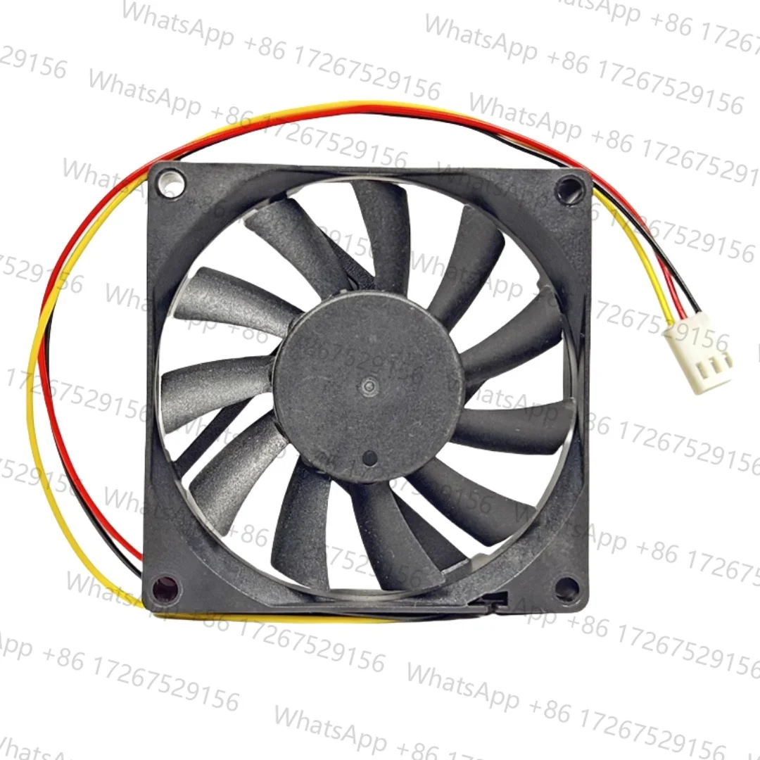 Ultra-Thin 80mm 8015 Cooling Fan, 12V 0.37A, 4300 RPM, Dual Ball 3-Pin High Airflow PC Case, CPU, Server, Power Supply Fan