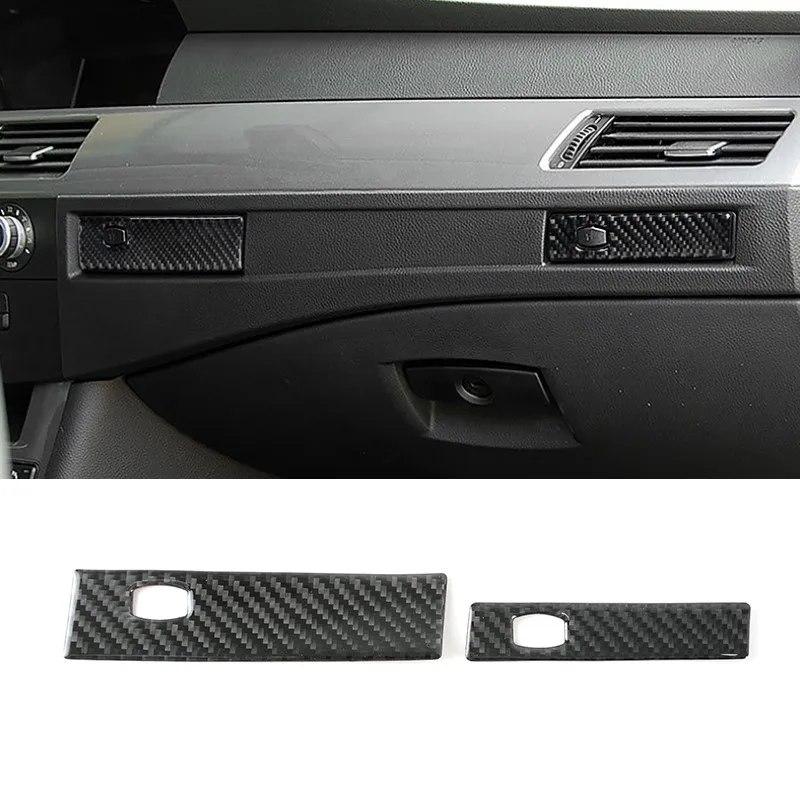 

Carbon Fiber Car Co-pilot Water Cup Holder Panel Decorative Cover Trim Strips For BMW 5 Series E60 2005-2010 Interior Stickers