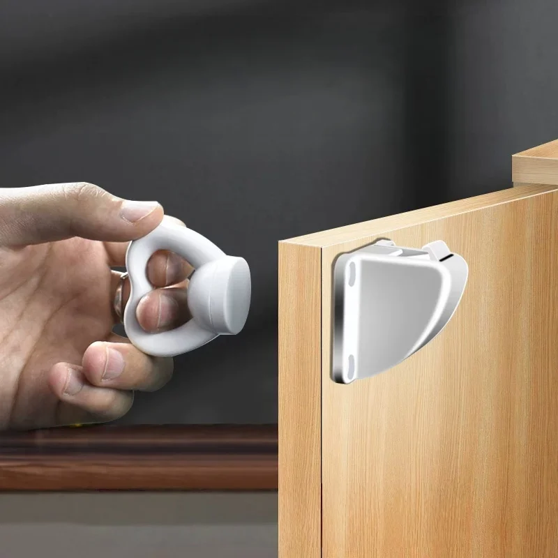 Drawer lock without punching magnetic suction invisible cabinet door concealed lock magnetic lock buckle hidden cabinet