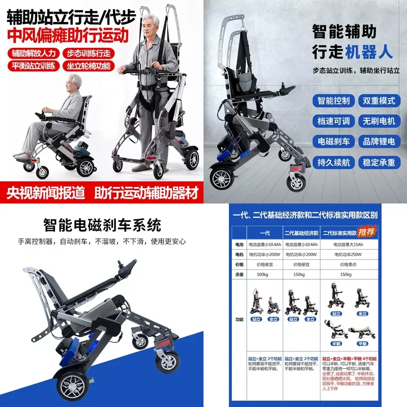 for Hongtai Standing Wheelchair Assisted Walking Robot Stroke Hemiplegia Gait Training Walker Aid