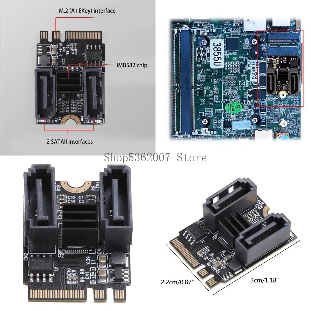 M.2 A+E to 3 Adapter 2 Ports Server Expansion Card for Computer Server 40JB