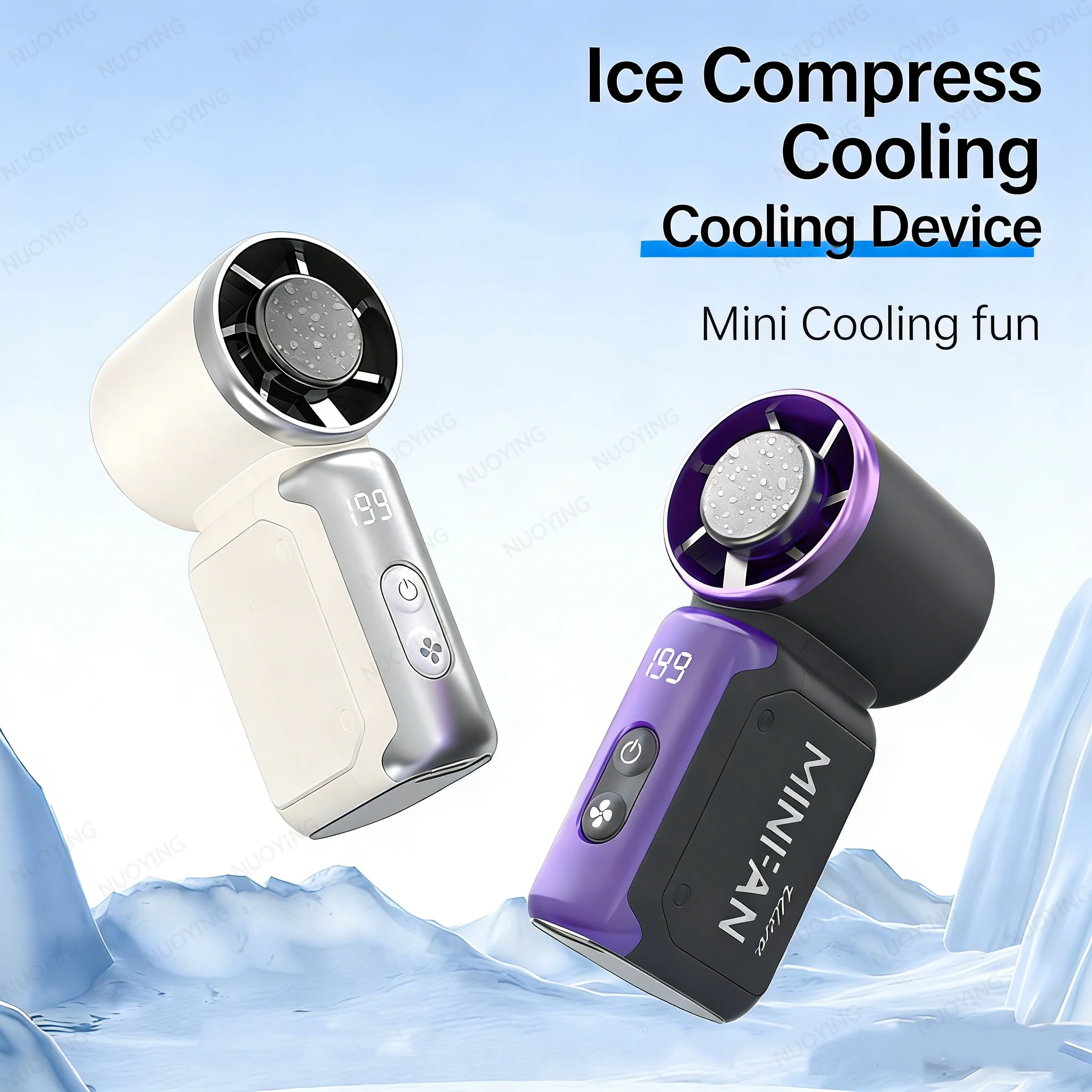 Mini Ventilador de Mano Recargable por USB, Ventilador Portátil Ultra Silencioso con 199 Ajustes de Velocidad para Viajes, Oficina, Escritorio, Uso en Exteriores de Verano
