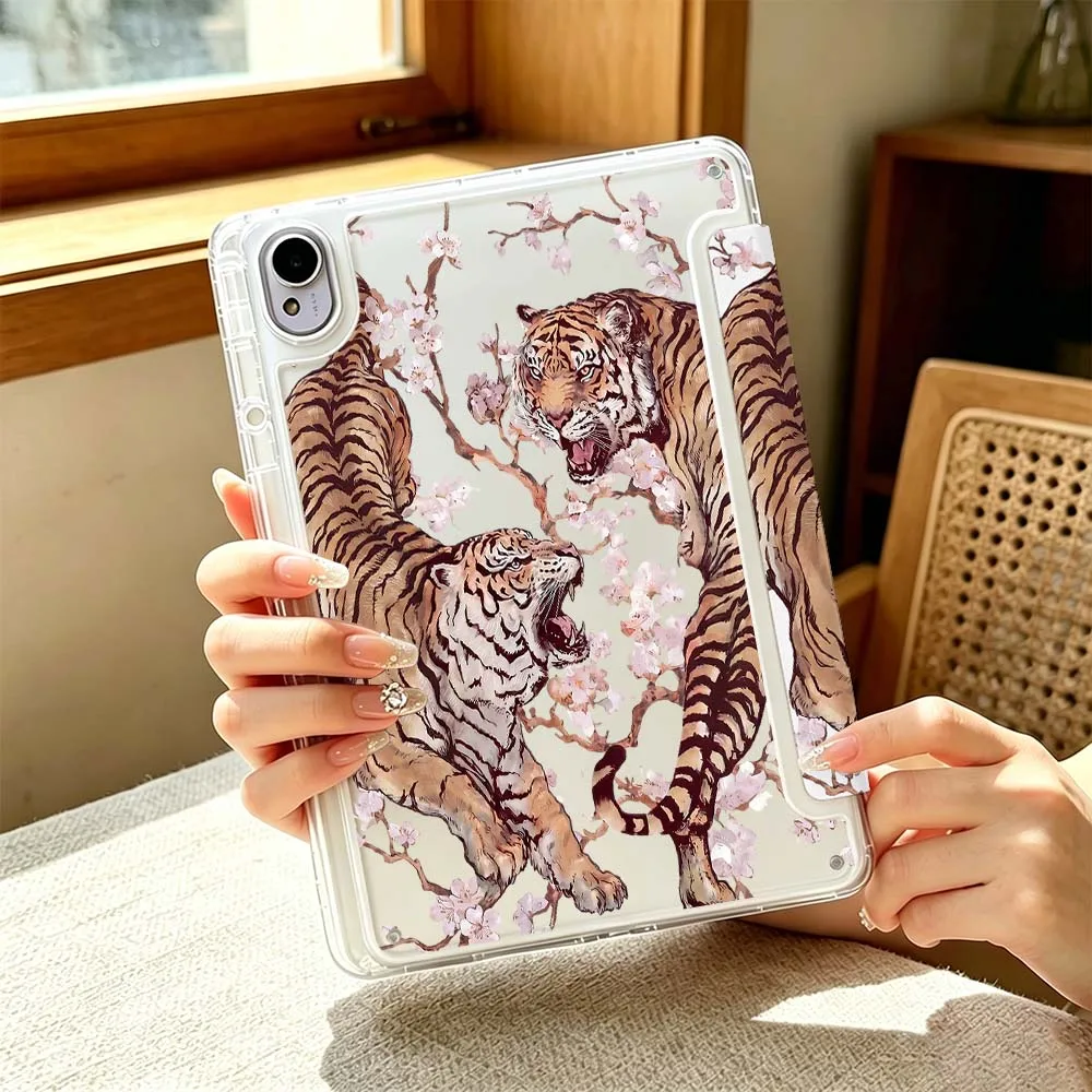Tiger Cherry Blossom Art For Huawei MatePad Pro SE Honor Pad 9 V9 GT X9 10.8 11 13.2 inch Pro 3Y Tablet Case Cover