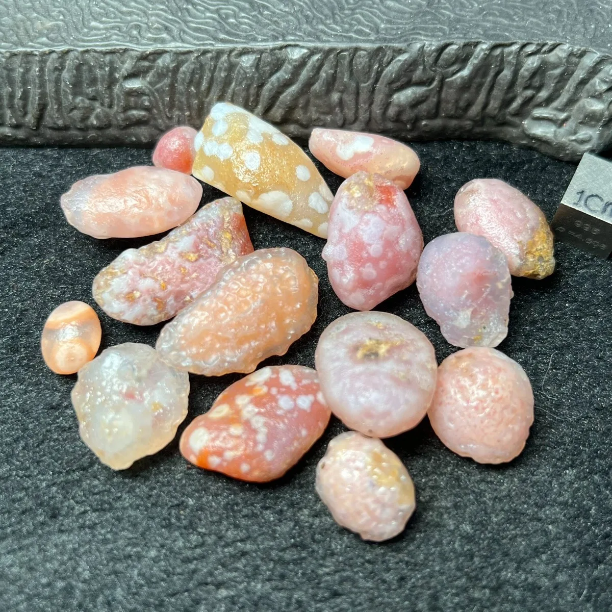 Vibrant Color Alashan Agate in Glass Vial, 10-15mm Natural Unpolished, Smooth Texture, Pendant Making Collection.Candy Agate