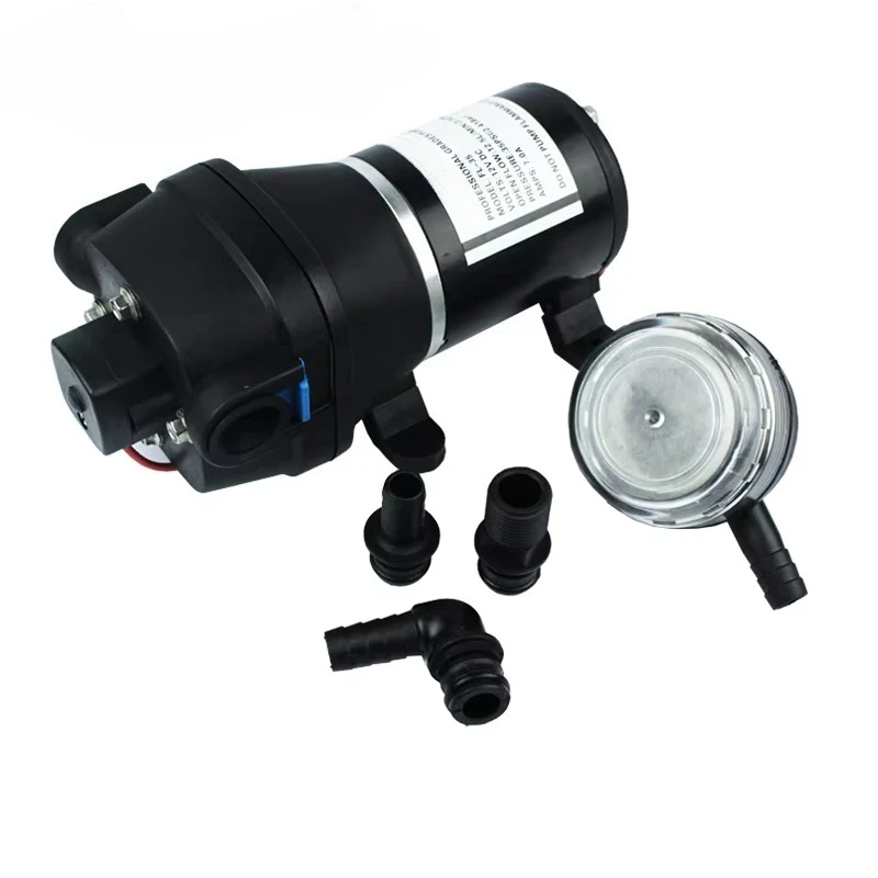 FL-35 تيار مستمر 12 فولت 12.5LPM الذاتي فتيلة محرك كهربائي الحجاب الحاجز مضخة مياه البحر الصغيرة مضخة المياه النفاثة البحرية