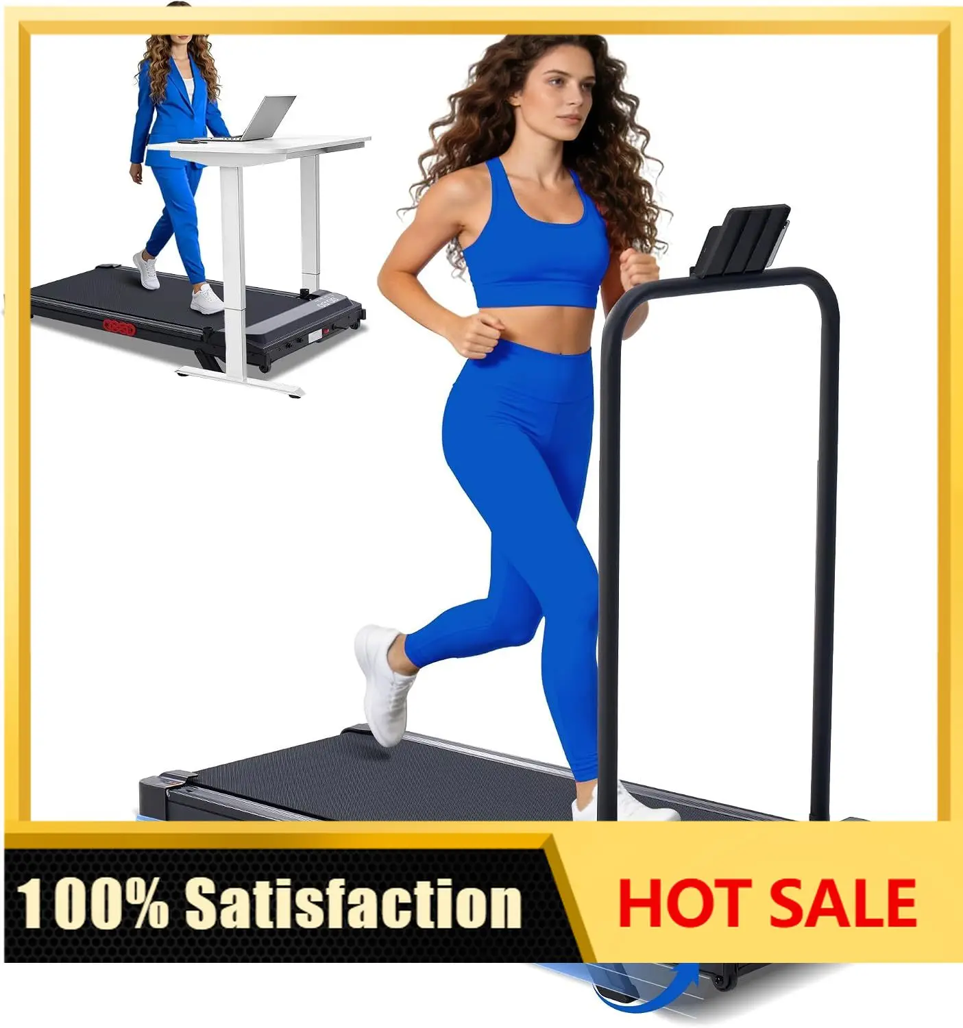 Portable Walking Pad Treadmills for Home with Handle Bar & Incline, 2026 Upgrade Compact Walking Treadmill with Handles, 3.0HP W