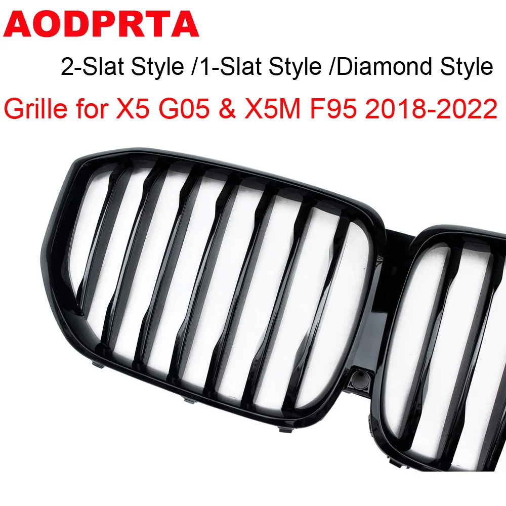 F95 Grille ABS Material Front Bumper Grille Mesh Grid Hood for BMW X5 G05 X5M F95 xDrive30i xDrive40i 2018-2022