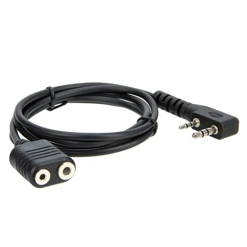 1m kabel ekstensi mikrofon 2-Pin K jenis kabel perpanjangan kawat pengganti Radio Ham aksesori untuk Kenwood untuk Baofeng UV-5R 888S