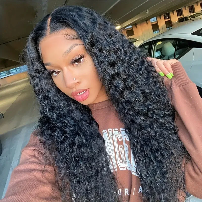 تخفيضات على الباروكات الاصطناعية للنساء، باروكات دانتيل أمامية عصرية طويلة مجعدة 13 × 6 عالية الوضوح للشعر البشري