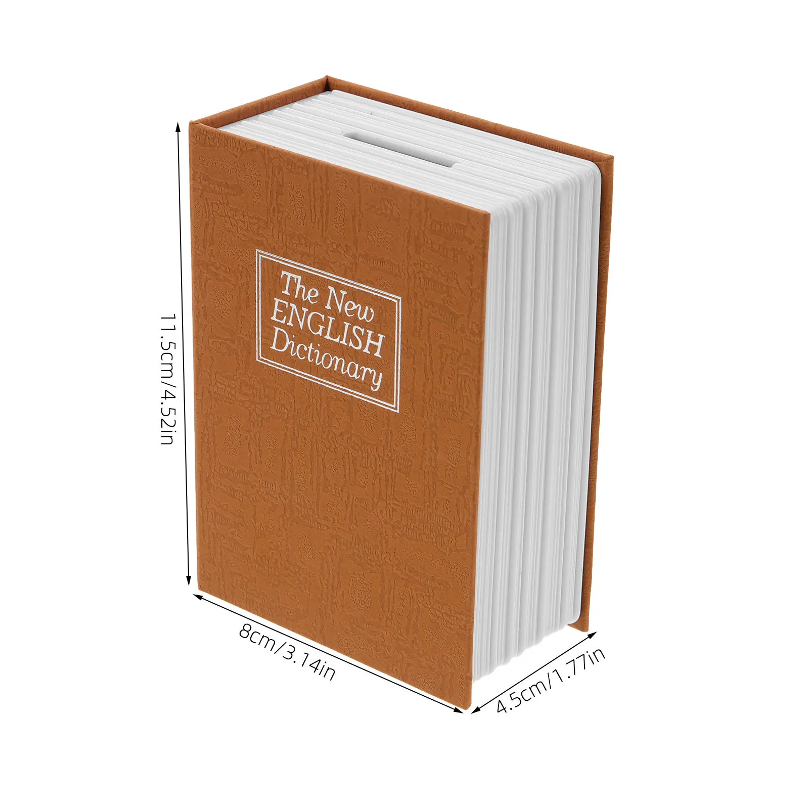 Book Shaped Piggy Bank Fake Book Box With Lock Storage Safe For Coins Money Desktop Decorative Saving Jar Gift Adults Small