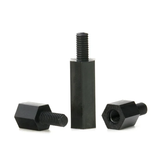 Imagen 2 del producto 50/ 20 piezas espaciador de nailon negro M2 M2.5 M3 M4 * L + 6mm macho a hembra espaciador de separación de nailon adiabico aislado
