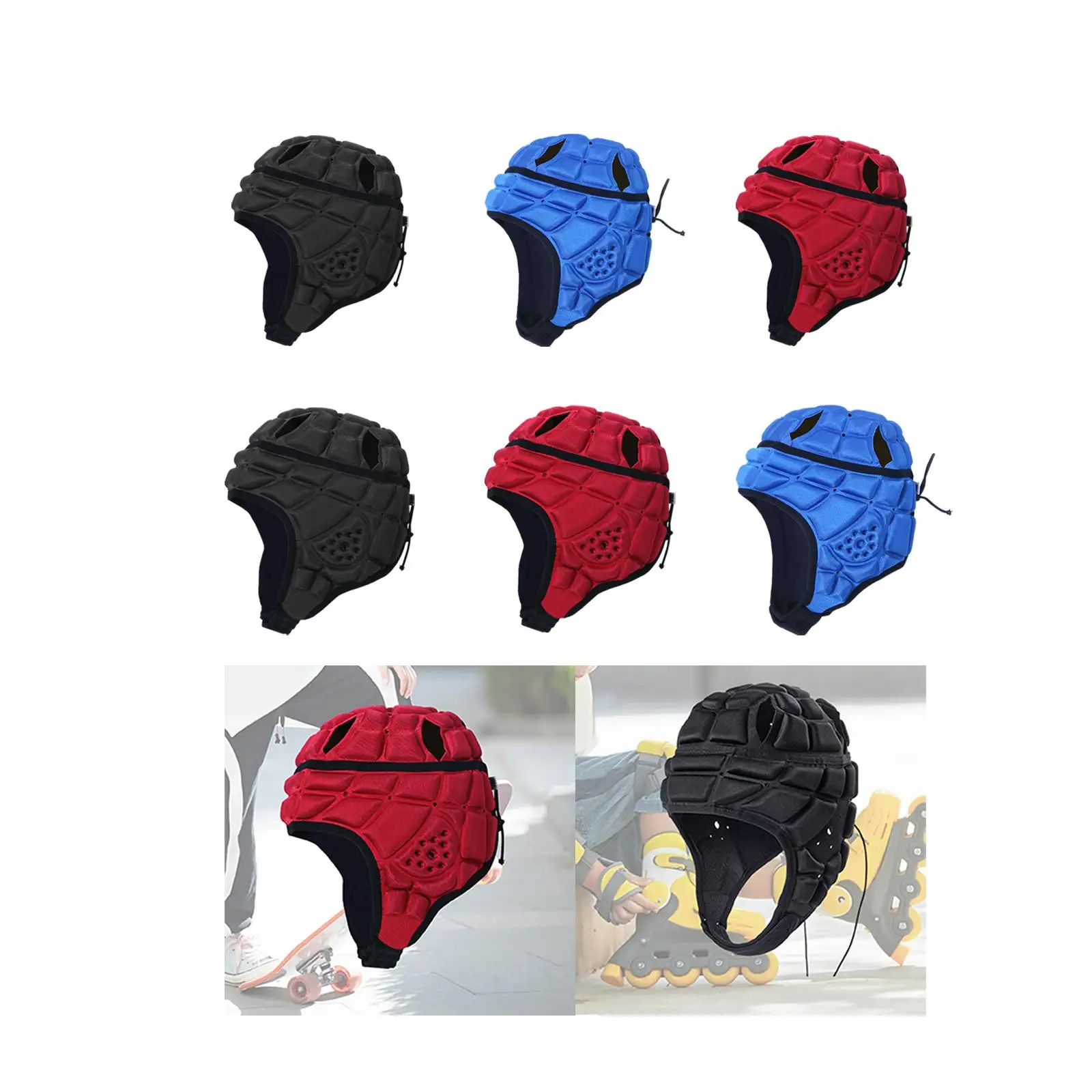 Rugby Helmet for Kids Soft Padded Rugby Protective Cap Football Helmet for Training Rugby Skating Hat Flag Football Sports