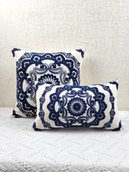 1pc, Round Embroidery Cushion Throw Pillow Cover, For Liviing Room Sofa Couch Room Decor Home Decor