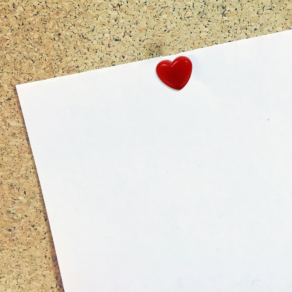 

100 Pcs Heart-shaped Pushpin Bulletin Board Tacks Cork Pins Decorative Cute Pushpins Red Office