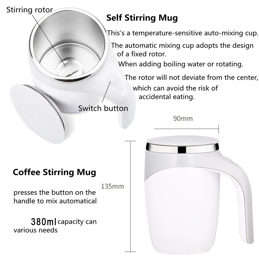 Automatic Stirring  Mug Rechargeable Model Stirring Coffee Cup  Stirring Cup Lazy Milkshake Rotating Cup