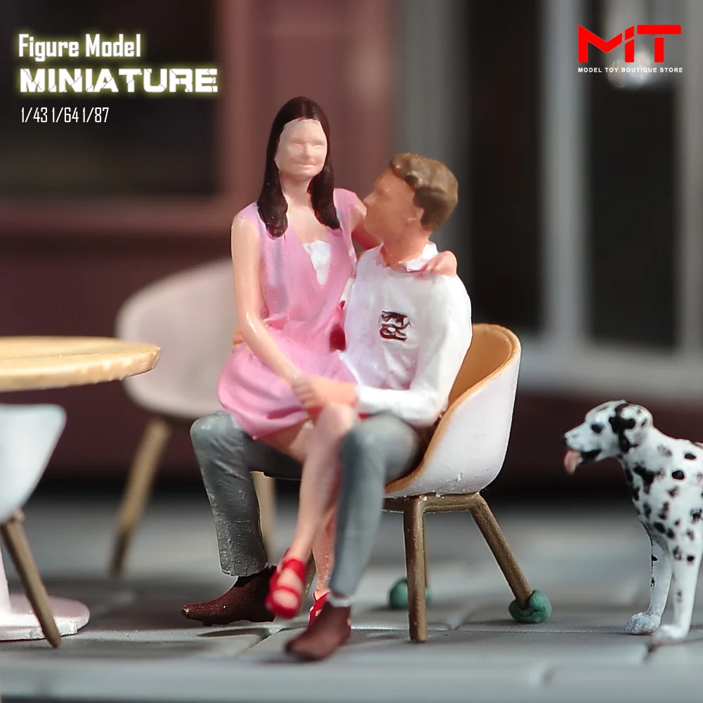 Patung Miniatur 1/87 1/64 1/43 1/24 Pasangan Ayah dan Anak Figur Pemandangan Jalan DIY Alat Peraga Kreatif Hadiah Model Diorama
