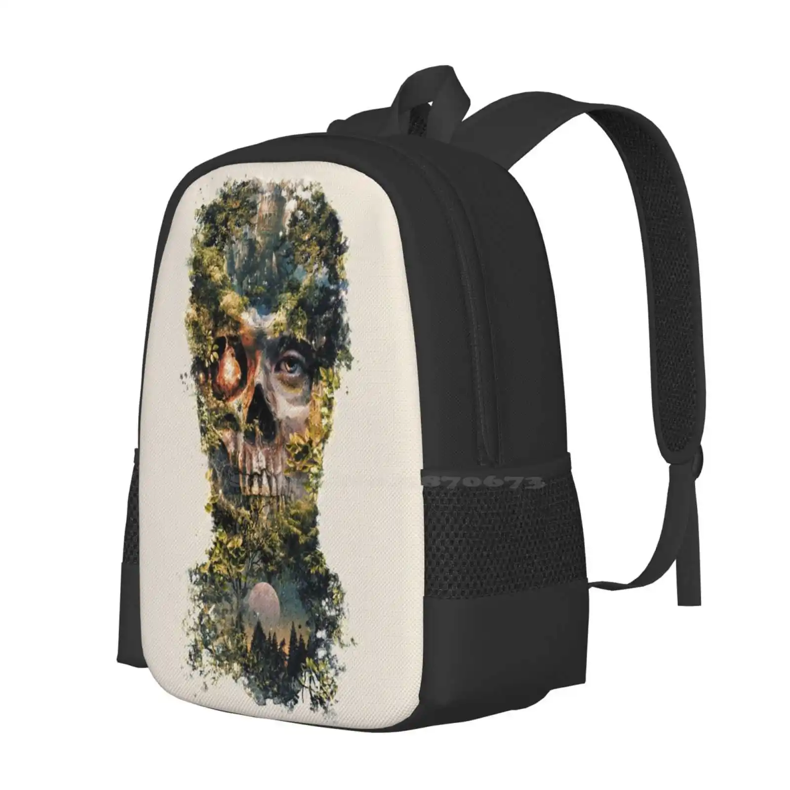 The Gatekeeper Dark Surrealism Art Hot Sale Schoolbag Backpack Fashion Bags Dark Fantasy Surrealism Pop Skull Zombie Evil