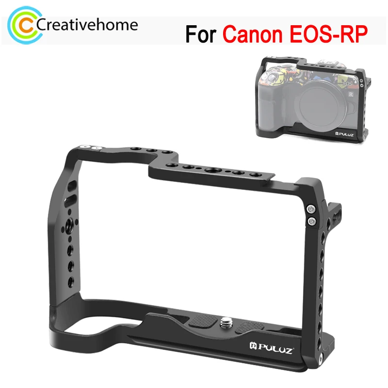 

PULUZ Video Camera Cage For Canon EOS-RP Wood Handle Handgrip Metal Stabilizer Rig for Canon Camera Aluminum Alloy Rabbit Cage