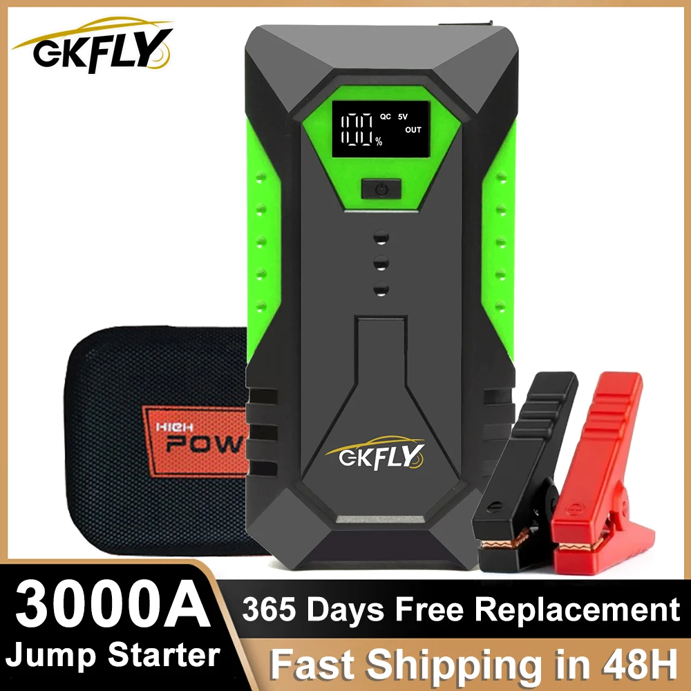 

Portable 3000A Car Jump Starter Power Bank 59.2Wh Portable Battery Station For 6.0L/5.0L Car Emergency Booster Starting Device