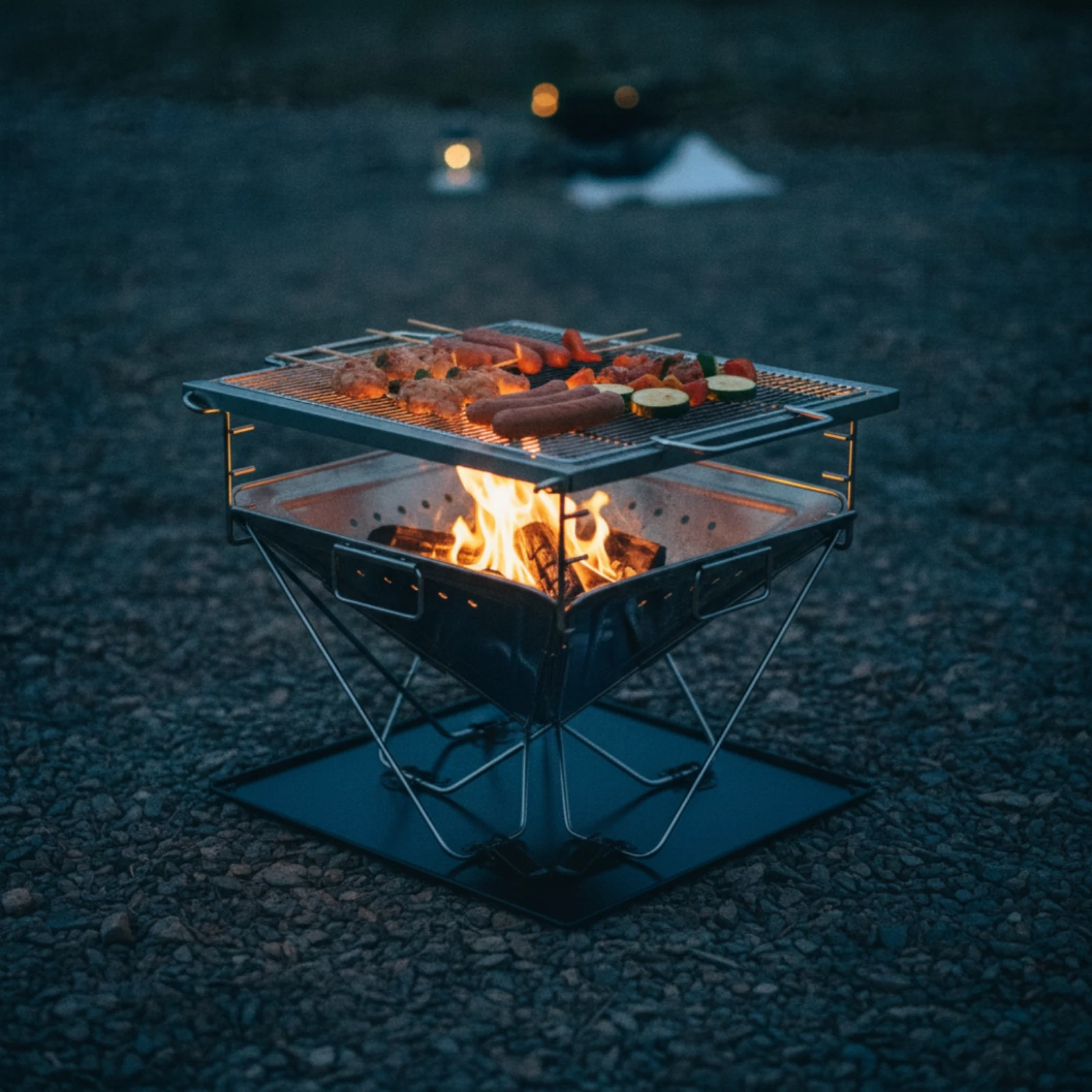 Foldable Grill with Carry Bag Compact Portable Barbecue Grill for Campers, Camping, Picnics