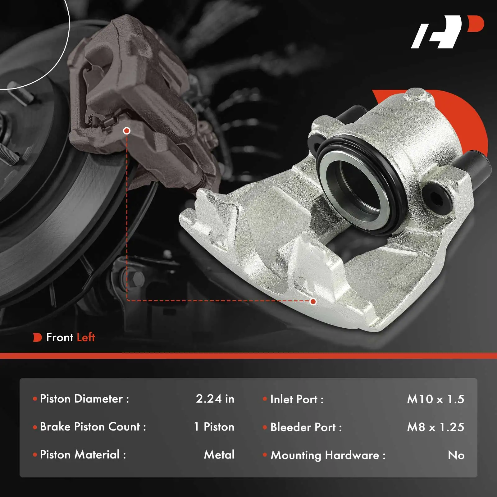 A-Premium Front Left Brake Caliper for Saab 9-3 1999-2003 9-5 1999-2009 900 1997-1998 Saturn LS LS1 LS2 LW1 LW2 2000 L100 L200