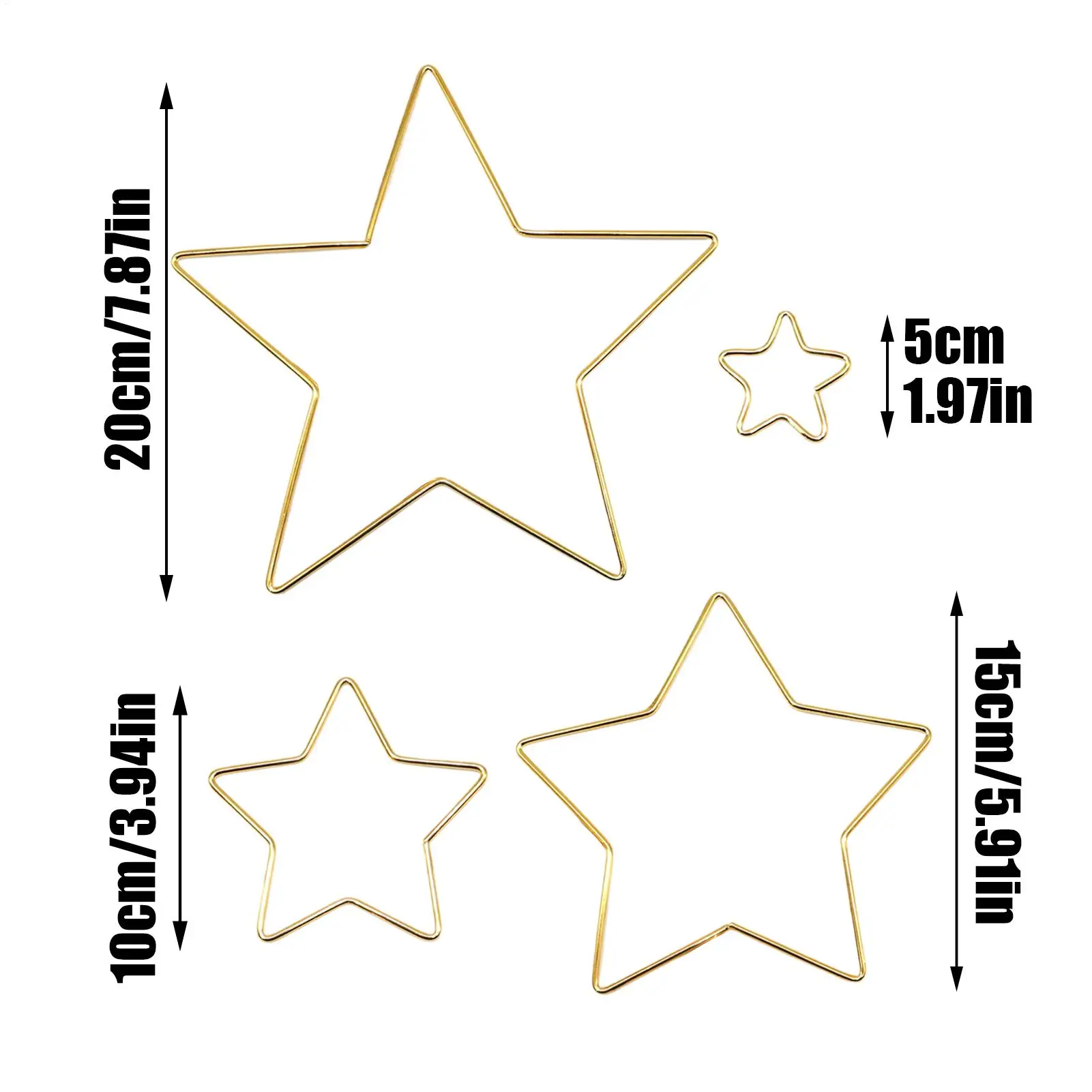 Anneaux en macramé 4 pièces, ornements de lune en or, pentagramme de noël, cœur, attrape-rêves, fournitures pour vacances, maison, couronne de projets artistiques