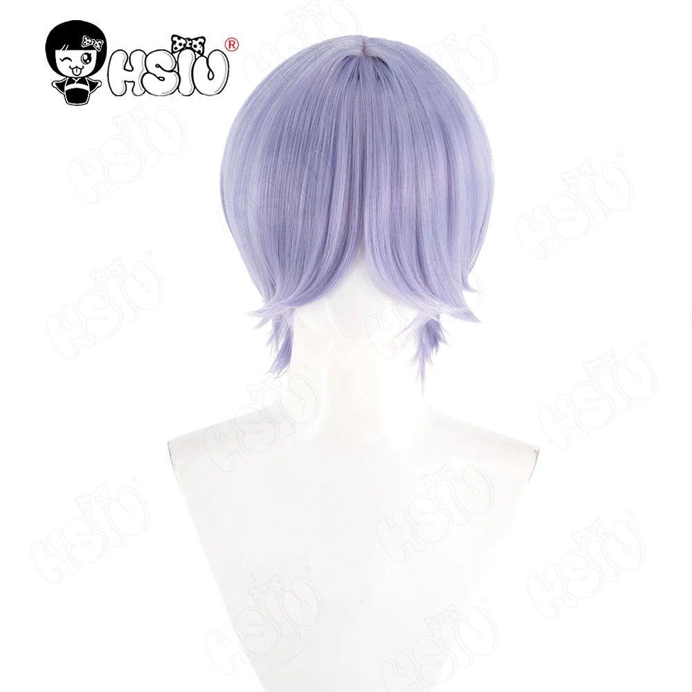 Perruque de Cosplay mystère HSIU 30CM gris violet cheveux courts perruque synthétique + bonnet de perruque Anim KPop chasseurs de démons Saja garçons perruque de cosplay mystère
