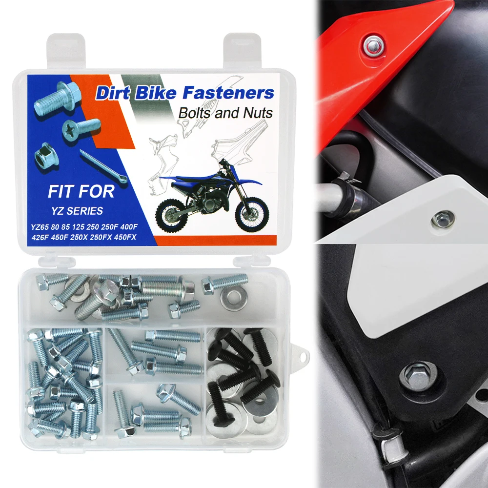 

For Yamaha YZ65 YZ80 YZ85 YZ125 YZ250 YZ250F YZ400F YZ426F YZ450F YZ250X YZ250FX YZ450FX Plastic Fenders Body Engine Bolts Kit