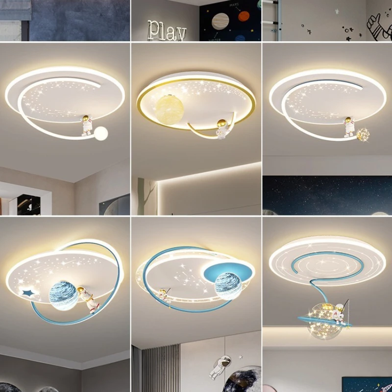 

Потолочный светильник в виде мультяшного космонавта для детской комнаты, светодиодная лампа-звезда в виде космонавта, креативный декор в виде планеты для спальни мальчиков и девочек, детской комнаты