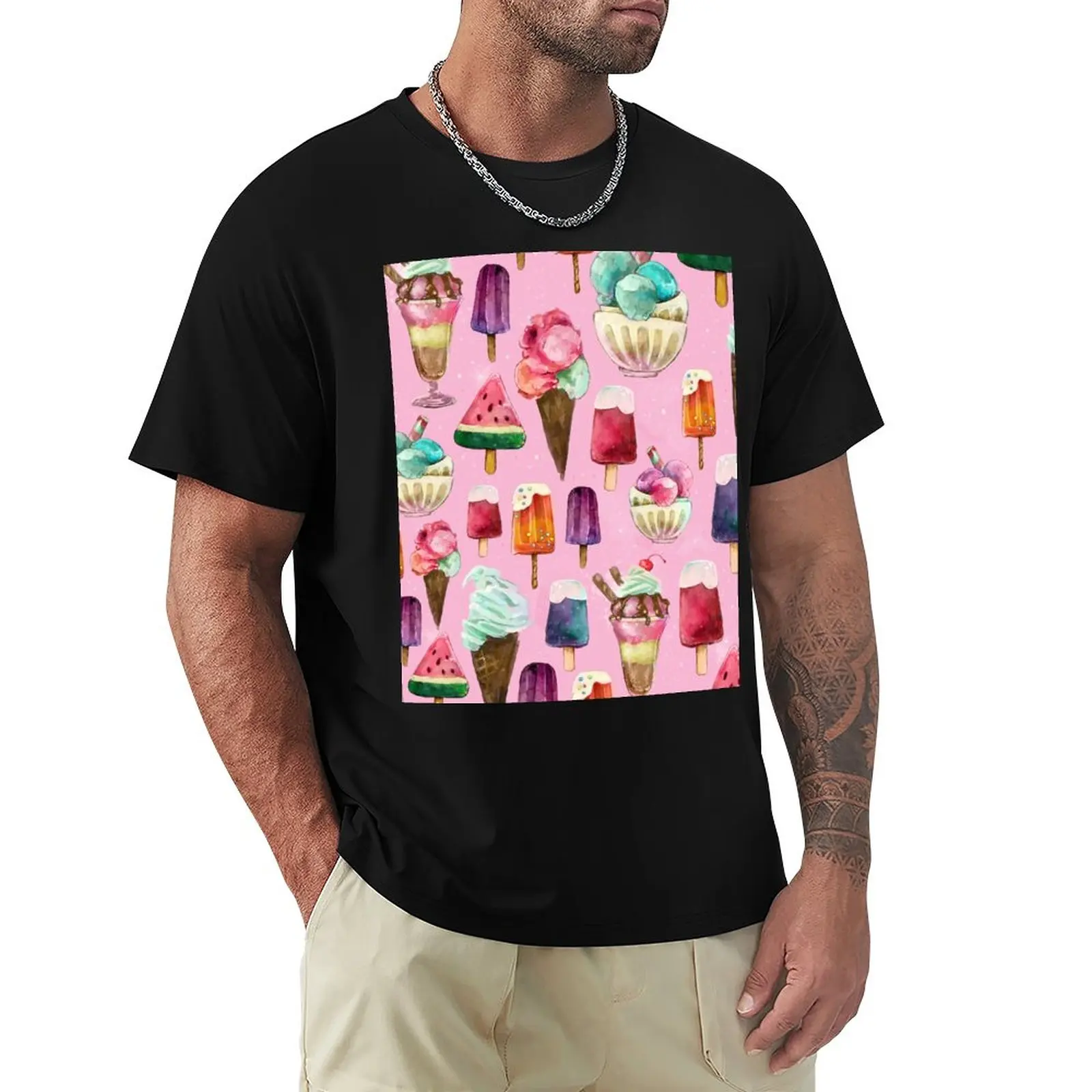 

ice-cream pattern T-Shirt plus size tops custom t shirts custom t shirts design your own aesthetic clothes t shirt men