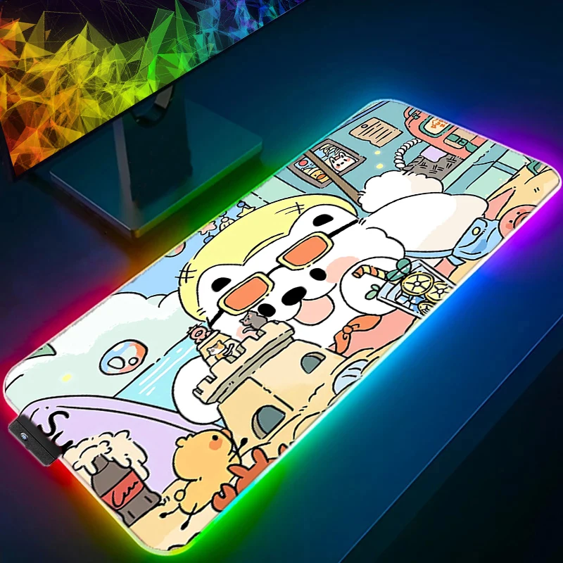 

RGB LED Desk Mat Carpet Desk Accessories Laptop Gamer Mausepad Mouse Pad Baby Bear Mousepad Office Tables Mouse Mat Keyboard Pad