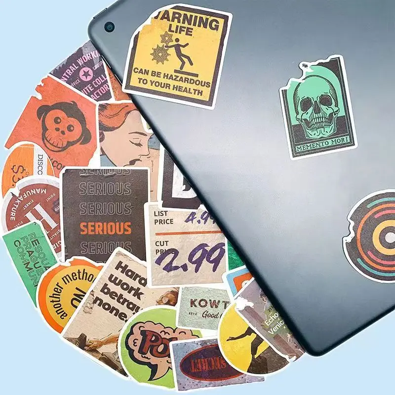 English Bill Signage Sticker Graffiti Stickers DIY Skateboard Luggage Stickers Notebook Phone Case Decor Stickers Kids Toys