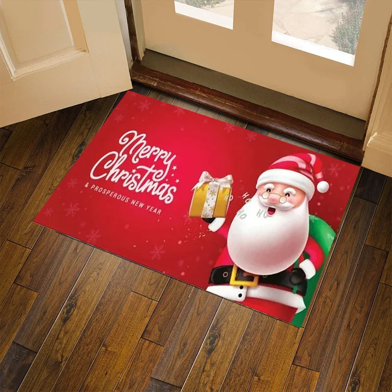 Entrance Merry Christmas Doormat Decorative Xmas Holiday Front Door Mat Carpet Bathroom Kitchen  Non-Slip Carpet