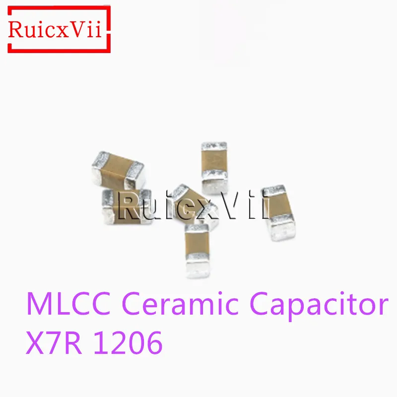 

1000pcs Chip MLCC Ceramic Capacitor X7R 1206 0.1uF 0.22uF 0.33uF 0.47uF 0.56uF 0.68uF 100nF 220nF 470nF 25V 50V 100V 500V