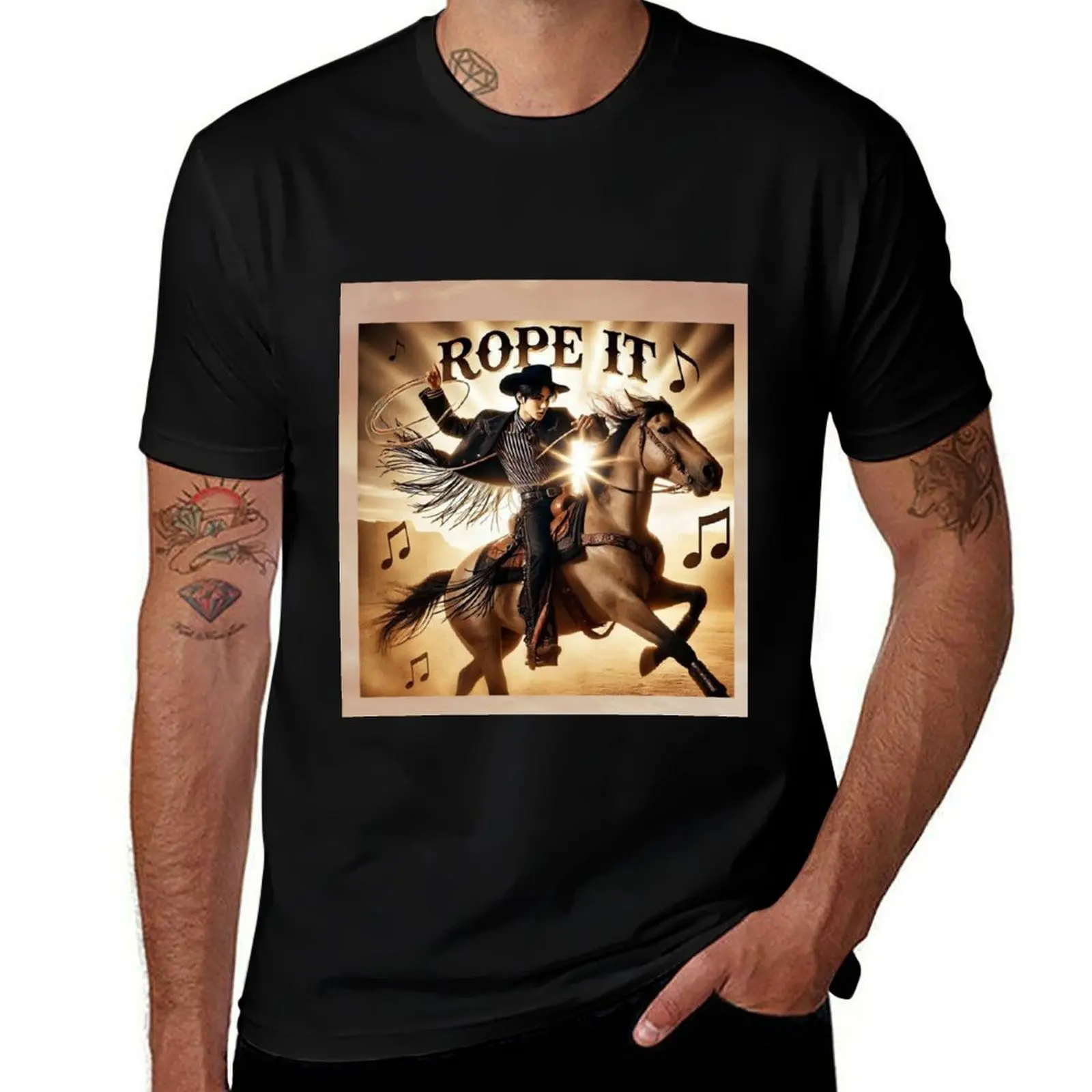 

Jin Rope It T-Shirt Casual Soft Cotton Short Sleeve Tee