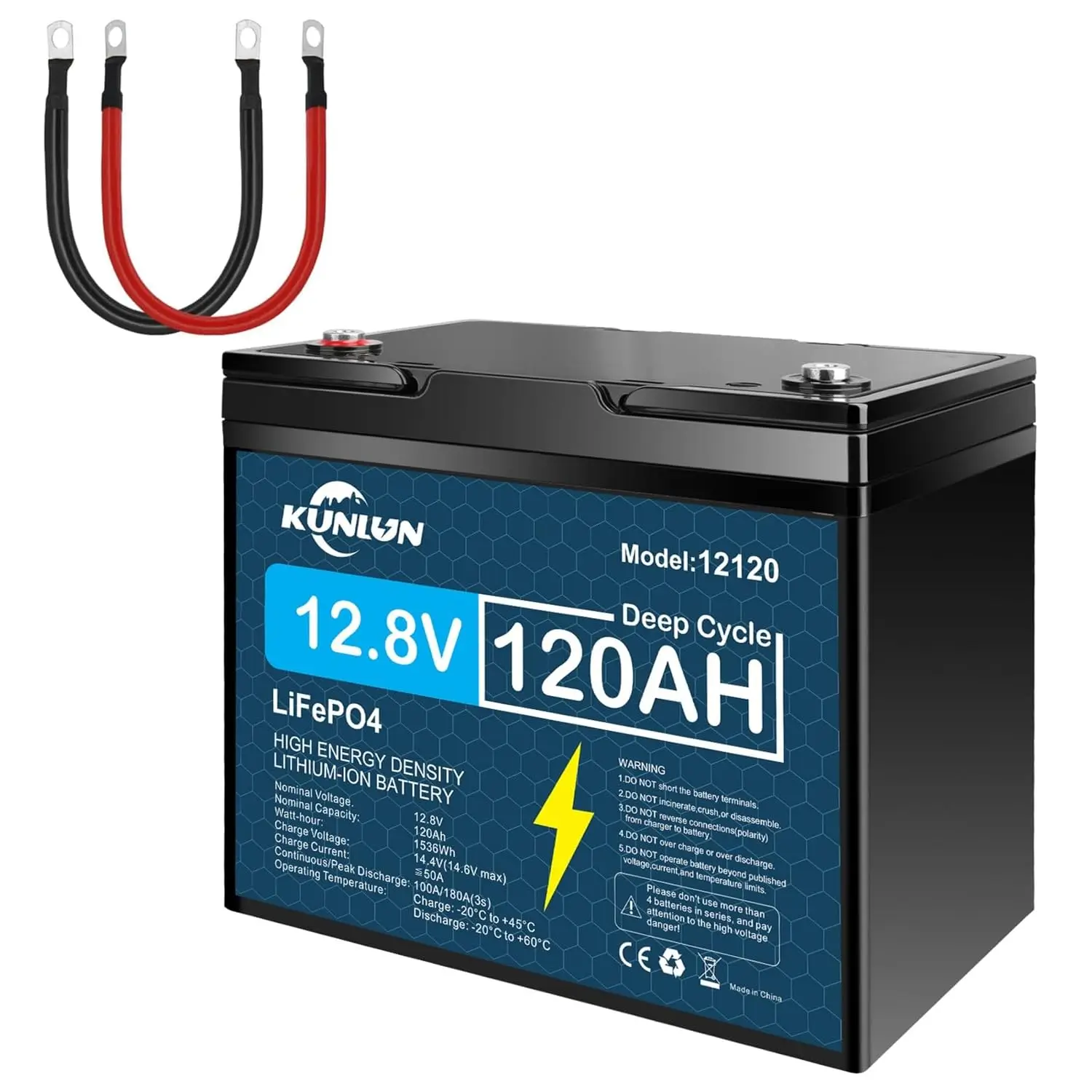 

12V 120AH LiFePo4 Battery 100A BMS Deep Cycle RV Solar Marine Camping Trolling Motor Customized