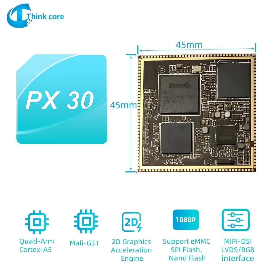 Rockchip PX30 SOM Core Board Run Linux Ubuntu Android с открытым исходным кодом, двойной экран для ТВ-приставки, ПК, ноутбука, коммерческого дисплея