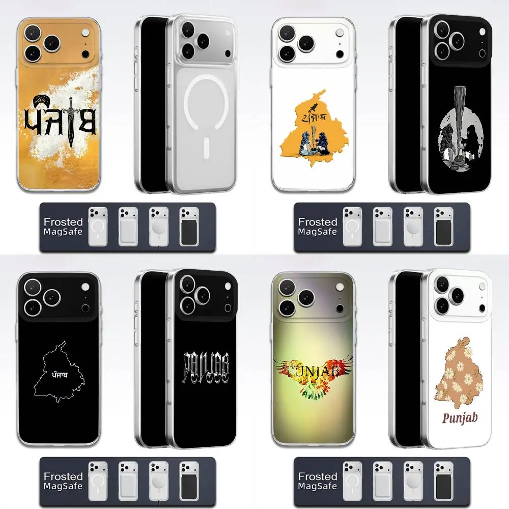 

ART Punjab Map Phone Case For iPhone 17,16,15,14,13,12,11,Pro,Max,Plus,E,Air,Mini Magsafe Transparent