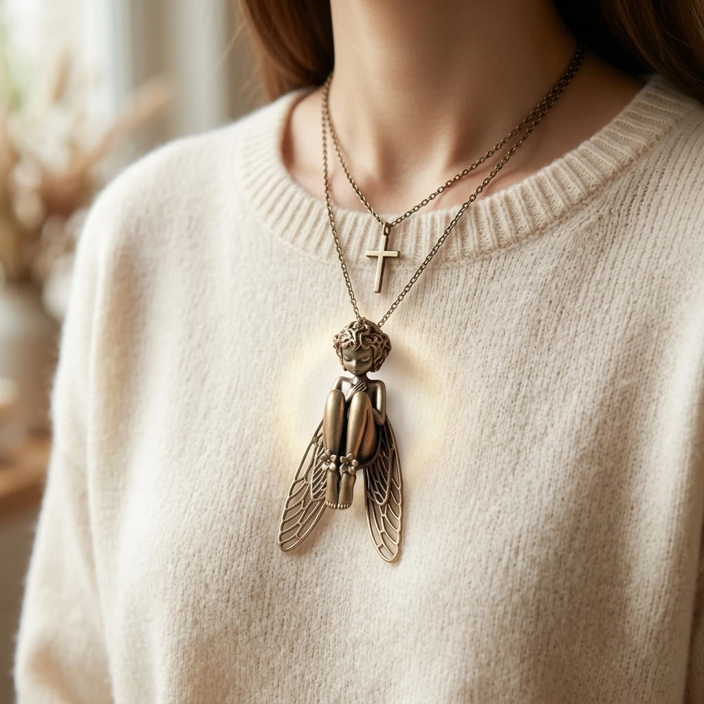 Silent Angel Pendant Necklace Elegant Angel Jewelry For Daily Wear And Special Occasions