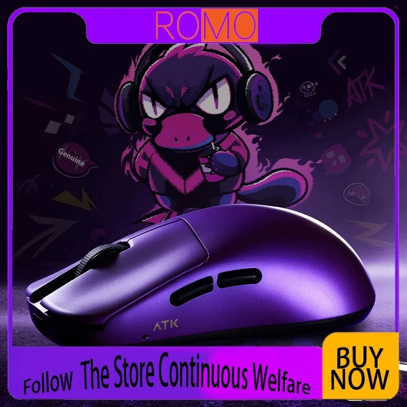 Беспроводная мышь Atk Blazingsky Platypus Daul-8k 3395ultra Hordic 54h20, легкая игровая мышь Daul-Mode, эргономичная, с большой батареей